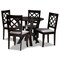 Baxton Studio Adina Grey Upholstered and Dark Brown Finished Wood 5-Piece Dining Set 173-9726-10900 - alternate 1